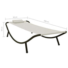 vidaXL Lettino da Giardino Crema 200x90 cm in Acciaio