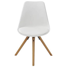 Sedie da pranzo 6 pezzi in ecopelle bianca con gambe in legno, per soggiorno, camera da letto, cucina