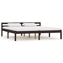 SKM Giroletto con 2 Cassetti Marrone Scuro Legno di Pino 160x200 cm (31.59kg)