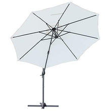 Outsunny Ombrellone Decentrato Angolazione Regolabile Girevole a 360 da Giardino Poliestere Φ294x248cm Bianco Crema
