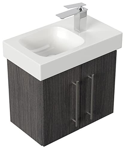 emotion Mobili da bagno con lavabo Geberit Icon XS, 53 cm, a destra, antracite con venature