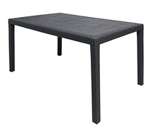 DMORA 8052773492348 Tavolo Rettangolare da Esterno, Struttura in Resina Dura, Rattan, 150 x 90 x 72 cm, Antracite