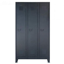 Zeroni - Armadietto metallico industriale con 3 scomparti, per camera da letto, ufficio, palestra, hotel, 90 x 45 x 180 cm