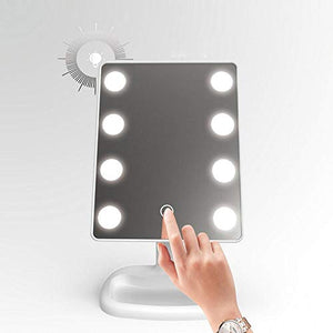 WENYOG Specchio Trucco Specchio da vanità Portatile 8 luci a Specchio di Trucco Regolabile per Il Trucco Table spogliatoio Specchio da Camera da Letto con luci Specchio da Tavolo