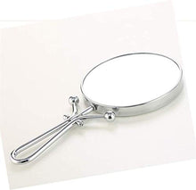 LBWARMB Trucco Specchio con luci Doppia Mano Sided Held specchio-1X e 5X ingrandimento palmare Trucco dello Specchio con Manico Regolabile Pieghevole, Portatile, Trasparente & Round (6"