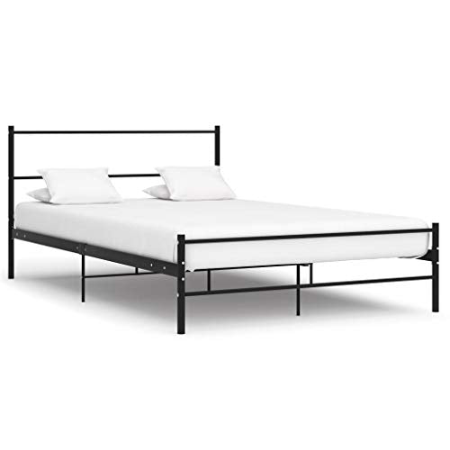 BIGTO - Struttura letto in metallo acciaio per camera da letto, 120 x 200 cm, colore: Nero