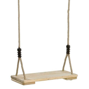 YShop Sedile da Altalena in Pino, Amaca for Parco Giochi e Giardino all'aperto pensile Classico in Legno - Regolabile in Altezza, con Gancio a Molla e Cinghia di Collegamento