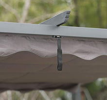 [Aggiornato] Pergola in Alluminio con Tetto a Scomparsa, Padiglione dal Design Elegante, Gazebo con Tessuto in Poliestere Impermeabile e Resistente ai Raggi UV, Uso Esterno (3 x 4, Grigio)