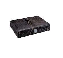 NIHAOA Accessori del Sigaro Corrosione Cigar Humidor Cedar Coccodrillo di Legno in Pelle goffratura Cigar Box con l'igrometro capacità 20 Buon apporto di umidità