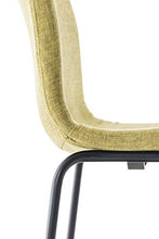 CLP Sgabello Bar Hoover in Stoffa I Sgabello Alto Design 4 Gambe in Metallo I Sedia Sgabello Impilabile con Schienale, Colore:Verde Chiaro, Colore del Telaio:Nero