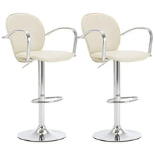 FAMIROSA Sgabelli da Bar con Braccioli 2 pz Crema in Similpelle