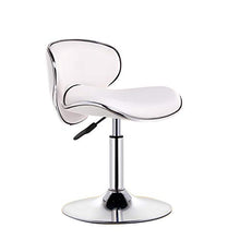 Ljings - Sedie da bar regolabili con schienale girevole, per massaggi e saloni, per ufficio e spa, medici, in pelle PU, con base cromata, colore: Bianco