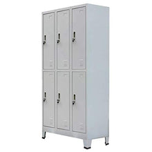 Cikonielf - Armadio guardaroba in metallo, con cassetti, in acciaio, porta con chiusura a chiave, 6 scomparti, 90 x 45 x 180 cm
