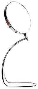 HIMRY® Doppia Faccia Specchi da Trucco a forma di C, Ingranditori 10X Con Piedistallo ø 20 cm, 8 Pollici Specchio da Tavolo, Specchio Bagno per Trucco e Rasatura, Specchi per radersi, Specchio cosmetico, Argento, cromato, KXD3109-10x