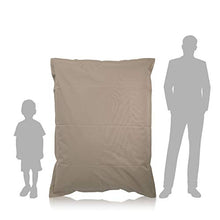Green Bean © Square XXL Gigante beanbag 140x180 cm - Imbottitura in EPS da 380 Litri - Rivestimento in PVC - Beanbag per Interni ed Esterni - Cuscino per Il Sedile - Beige Scuro