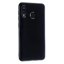 CrazyLemon Custodia per Samsung Galaxy A20e, simpatica custodia protettiva antiurto silicone trasparente tinta unita trasparente in gelatina morbida in silicone sottile - Nero