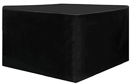 QIANC Coperture per Set Arredo Giardino,Copertura per Mobili da Giardino Impermeabile,Resistente allo Strappo,per Tavoli e Sedie da Esterno,Black_160x160x84cm
