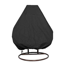 Copertura impermeabile da sedia a battente, patio resistente all'acqua esterno copertura sedia sospesa, custodia per uova in vimini custodie per sedie per uova protettiva per mobili,Nero,232*203cm