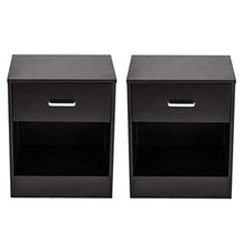 FEANG Comodino Comodino 2X Comodino con cassetto Mobili Camera Comodino Bagagli Nero Tavolino Laterale