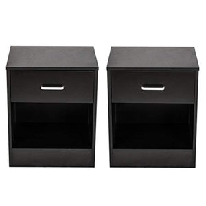 Yyqx Comodino Comodino 2X Comodino con cassetto Mobili Camera Comodino Bagagli Nero Comodini Letto