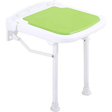 YHRJ Sedile da Vasca a Muro per Bagno,Sgabello da Bagno Antiscivolo per la casa per Anziani,Sgabello fasciatoio Pieghevole a Muro,può sopportare 300 kg (Color : Green, Size : 36.5 * 3.8 * 47cm)