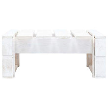 vidaXL Legno di Pino Impregnato Ottomana da Giardino con Pallet Robusto Stile Rustico Sedia Sgabello Esterni Bianca 60x60x25 cm