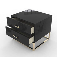 RKRZLB Camera da Letto,Comodino Sospeso con 2 Cassetti in Legno Moderno 17.7x15.7x19.7inch Cassettiere Cameretta (Color : Black)