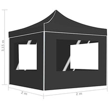 Tidyard Gazebo Pieghevole con Pareti Alluminio 2x2 m Antracite