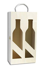 Vetrineinrete® Cassetta portabottiglie in Legno A 2 posti Scomparti Personalizzabile Scatola per Bottiglie di Vino Champagne per decoupage 93099 X64
