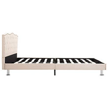 Tidyard Letto con Materasso Singolo in Tessuto Beige con Doghe 120x200 cm,Letto in Tessuto,Letto con Doghe,Letto Singolo in Tessuto,Letto Una Piazza e Mezza 120x200 cm