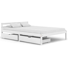 FAMIROSA Giroletto con 2 Cassetti Bianco in Massello di Pino 140x200 cm-0417