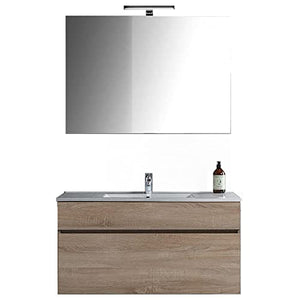 bonussi Mobile Bagno Sospeso 60 cm Lavabo Specchio e Cassettone Gabriel Rovere Well