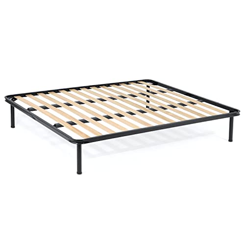 SomnusSana - rete letto matrimoniale 160cmx190cm altezza 35cm - 13 doghe in legno multistrato - telaio in acciaio con piedi - prodotto ORTOPEDICO - 100% Made in Italy.