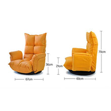 ZYLE Lazy Couch Single Casual Small Chair Chair Sedia Pieghevole Regolabile (Color : Yellow)
