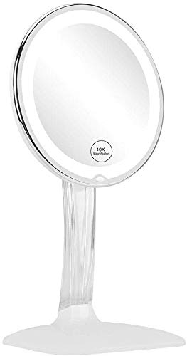 LBWARMB Trucco Specchio con luci LED Illuminato da Tavolo Trucco Specchio Trucco Touch Screen Bagno Bagno Illuminato vanità Cosmetici Specchio 360 ° Rotante