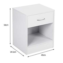 Sarah Mobiletto con 2 cassetti per casalinghi e Abbigliamento – Pratico Comodino in Legno Cassettiera Piccola per corridoio, Camera da Letto e Soggiorno（Bianco ）