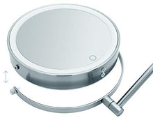 Libaro Specchio cosmetico a LED Venezia con ingrandimento 10x, montaggio a parete, cavo USB, luce bianca calda, dimmer