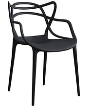 WellingA 4 Pezzi di sedie Moderne Pranzo Set di sedie Giardino per Esterni Sedia Patio Poltrona Ufficio impilabile,Nero