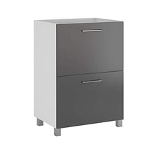 Randalsa Happy mobili 60 cm | Grigio | 61 x 91 x 46 cm | Mobile con 2 cassetti + lavabo in Ceramica