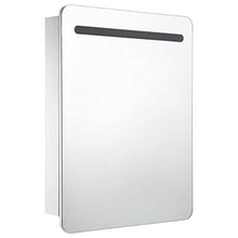 Cikonielf Il mobiletto per specchio da bagno è dotato di una lampada LED per specchio con 2 ripiani interni per articoli da toeletta, accessori per il trucco, design moderno 60 x 11 x 80 cm