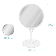 Navaris Specchio per Trucco a LED Touch - Specchio Cosmetico Illuminato da Tavolo con Specchietto Ingranditore x5 - per Make Up Pulizia Viso - Bianco