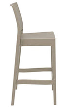 CLP Set 2 Sgabelli Bar Maya Impilabili In Polipropilene I Coppia Sedie Sgabello Alte Outdoor Con Schienale Alt 75CM, Colore:fango