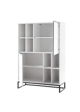 Armadio alto in metallo opaco moderno stile industriale, bianco e nero, 100 cm, M48158WS2