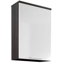 Germania 5730 – 49 – Armadietto pensile 5730 Frontale Lucido in MDF Frassino – Carbonio NB. /Bianco