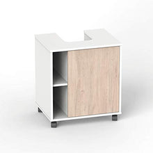 Muebles Pitarch Mobili da Lavabo Sintra, 64 x 59 x 45 cm Larghezza x profondità, Colore Quercia, melamina, Altezza, Bianco/Roble Aurora, Regular