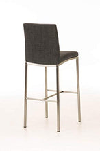 CLP Sgabello Alto Bar Freeport in Stoffa I Sgabello Design Bancone Imbottito 4 Gambe in Acciaio Inox Alt.76CM, Colore:Grigio Scuro
