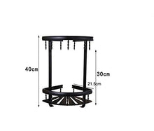 HYYDP Mensole Bagno Mensole da Bagno a Due Piani Nere, Rack da Basket a Due Piani in Alluminio Spaziale, mensole da Bagno