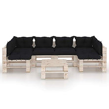 SKM Set Divani da Giardino Pallet 7 pz con Cuscini in Legno di Pino (157.76kg) -6279
