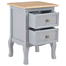 Tidyard Comodino Francese in MDF Grigio/Marrone/Nero con 2 Cassetti,Comodino con Cassetti,Comodino Camera da Letto,Comodino Retro,Cassettiera Camera da Letto,Comodino Portatelefono 35x30x49 cm