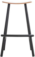 CLP Sgabello da bar con poggiapiedi, sedia da bar con seduta in legno e struttura in metallo, facile da pulire, colore: Natura
